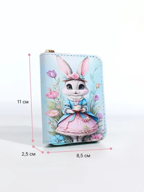 Кошелёк на молнии &laquo;Зайка&raquo;, маленький, голубой