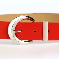 Ремень женский с винтом, 110&times;3.3 см, пряжка металл, серебристая, красный