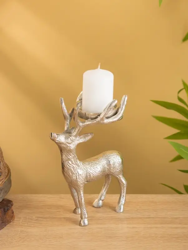 Подсвечник  Подсвечник "Лесной олень" 13х7,5х18 см, алюминий