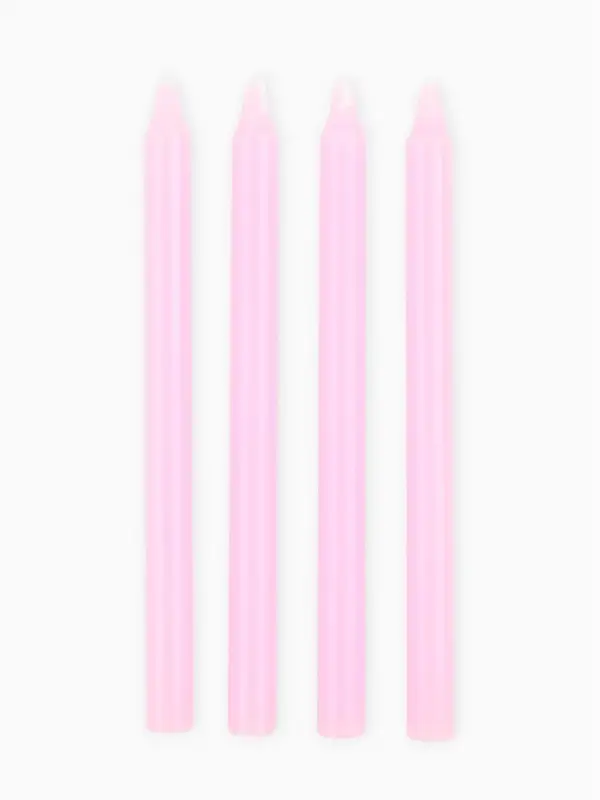 Набор свечей новогодних &laquo;Верь в чудеса&raquo;, 4 шт., розовые, 15&times;1&times;1 см