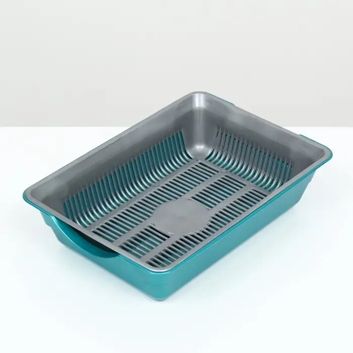 Туалет глубокий с сеткой 36&times;25&times;9 см, серый/бирюзовый