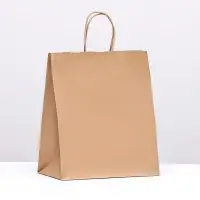Пакет бумажный крафт 90 г/м&sup2;, круглая ручка 22&times;12&times;25 см