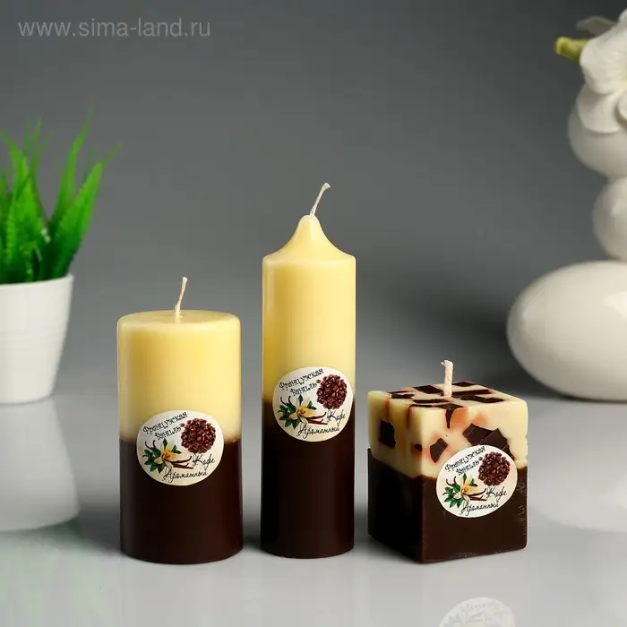 Набор свечей ароматических "Ваниль- кофе" 3 шт