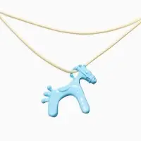 Кулон на шнурке "Конь", цвет бело-голубой,  L=51 см