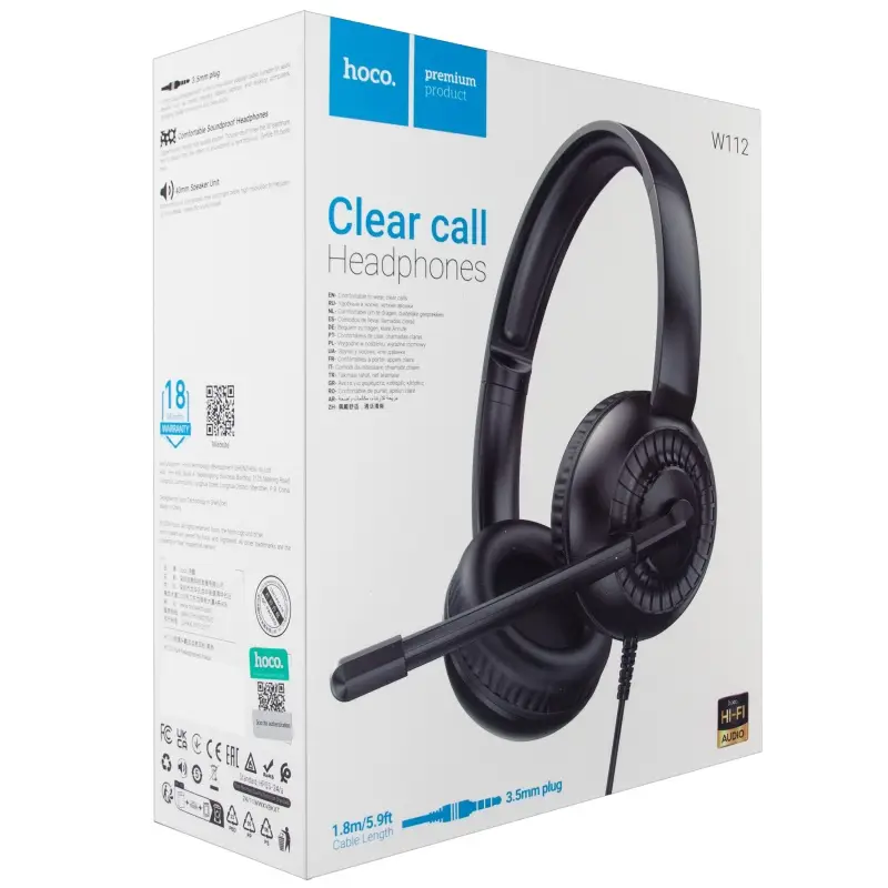 Наушники Headphones W112 HOCO черные