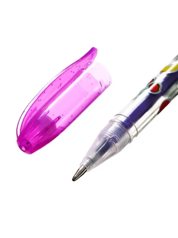 Набор гелевых ручек, 6 цветов, металлик, корпус с рисунком, в блистере на кнопке