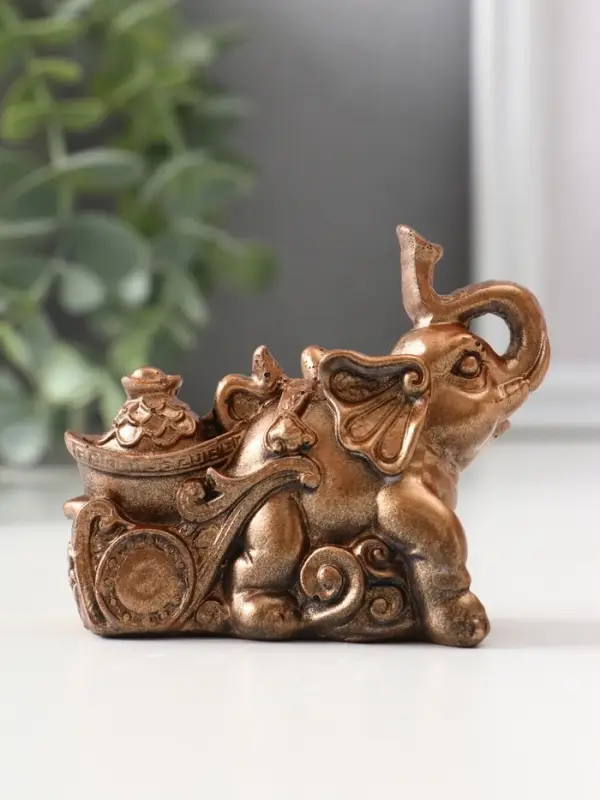 Фигура «Слоник с мешком денег», 6.5×4×8.5 см, бронза