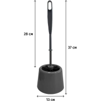 Ершик для унитаза AZUR с подставкой Мини, сер. с черн. Щетиной_ТПЦ