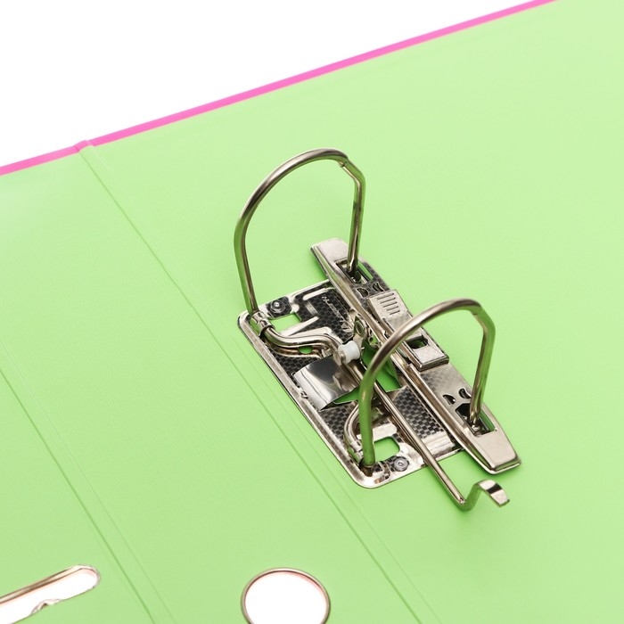 Папка-регистратор А4, 75 мм, Lamark, ПВХ, двухстороннее покрытие, металлическая окантовка, карман на корешок, собранная, розовый/зелёный Папка-регистратор А4, 75 мм, Lamark, ПВХ, двухстороннее покрытие, металлическая окантовка, карман на корешок, собранная, розовый/зелёный