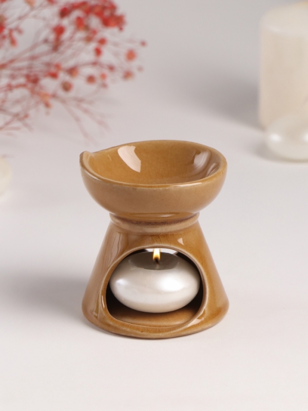 Аромалампа керамика "Я люблю тебя" жжёный сахар 7х7х7,8 см