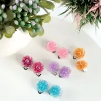 Серьги клипсы детские Выбражулька &laquo;Блестящие цветы&raquo;, МИКС