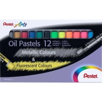 Пастель масляная Pentel флуор. 6цв/наб + металлик 6цв/наб&nbsp;PHN-MF12