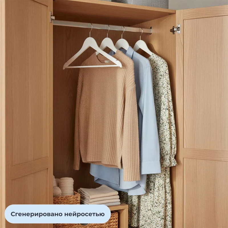 Вешалка-плечики WW_LH001-W/6612NM-W3 дерев,перек,плос,р48-50бел.УП3шт