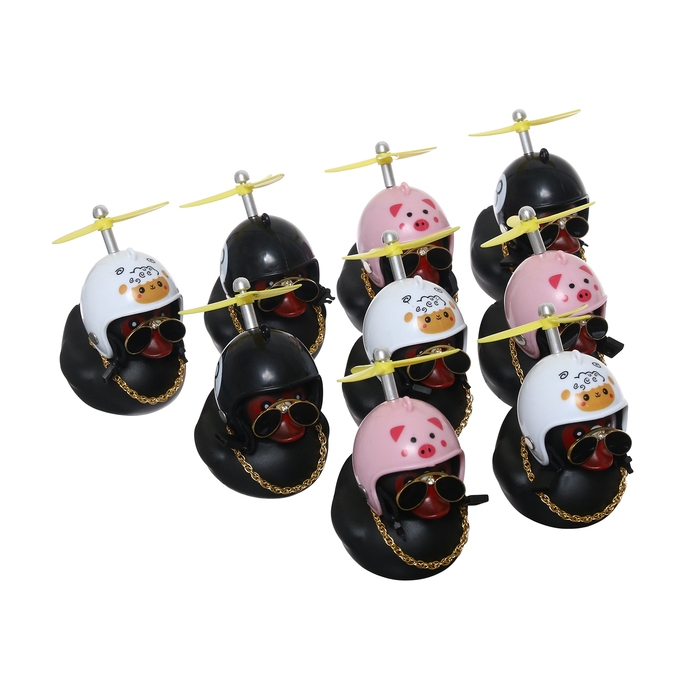 Утка с пропеллером на панель авто с пищалкой, черный, набор 9 шт Утка с пропеллером на панель авто с пищалкой, черный, набор 9 шт