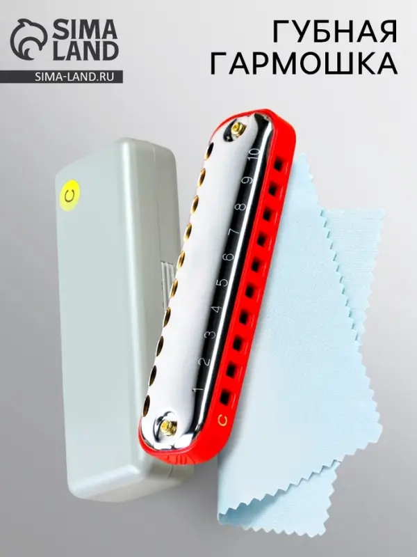Губная гармошка Music Life T10-1 C RED COMB диатоническая, 10 отверстий, с футляром, красная