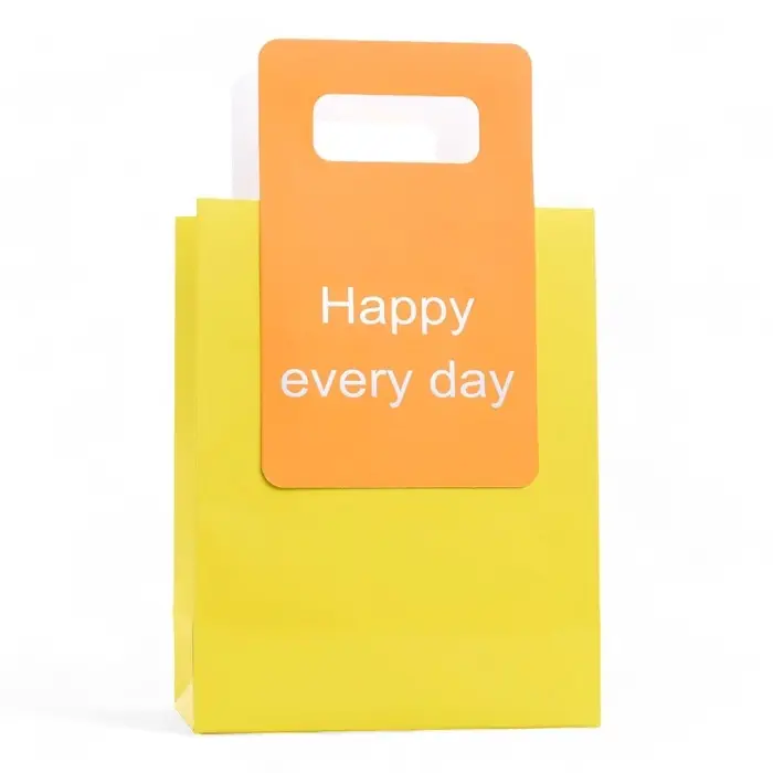 Пакет подарочный бумажный с вырубной ручкой 18&times;23&times;9 см, лайм