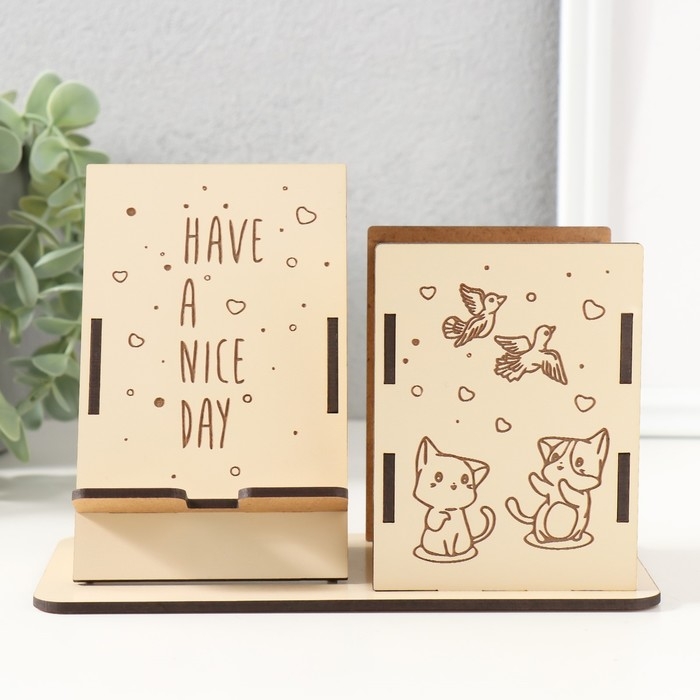 Органайзер настольный Органайзер настольный "Котики" 18х12,5х9 см (набор 9 деталей)