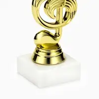 Кубок &laquo;Скрипичный ключ&raquo;, наградная фигура, подставка камень белая, 14.5 см
