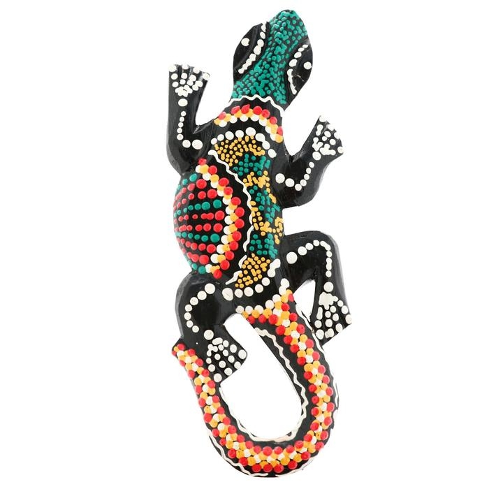 Панно настенное  Панно настенное "Геккон цветной" дерево 20х6х1 см