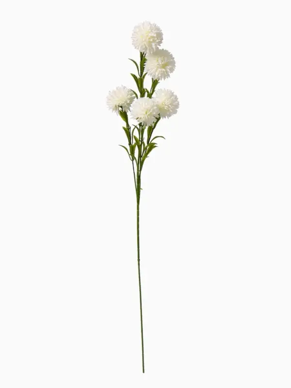 Цветы искусственные &laquo;Хризантема помпон&raquo;, h=80 см, d=6 см, белые