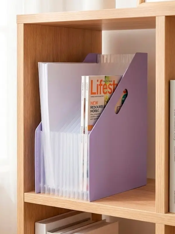 Лоток для бумаг Calligrata, А4, вертикальный, пластиковый, 12 отделений, фиолетовый