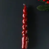 Свеча витая LUXURY, 25×170 мм, лакированная, красная Свеча витая LUXURY, 25×170 мм, лакированная, красная