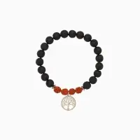 Браслет "Древо жизни" лава, рудракша, длина 18 см, цв. чёрный, коричневый Браслет "Древо жизни" лава, рудракша, длина 18 см, цв. чёрный, коричневый