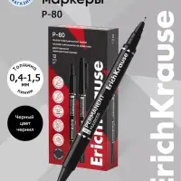 Маркер перманентный ErichKrause Double P-80, двусторонний, чёрный