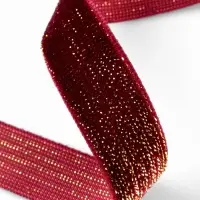 Лента бархатная, с золотым люрексом, 15 мм, 18&plusmn;1 м, бордовая №46