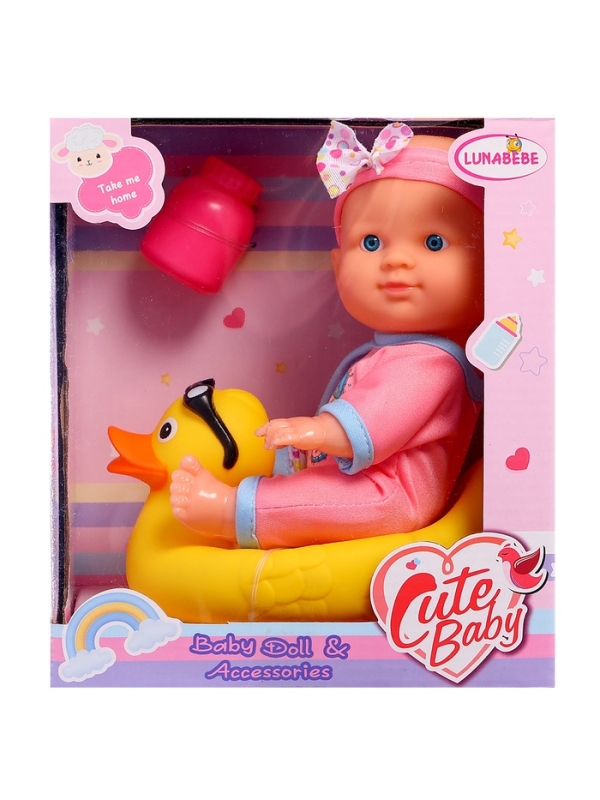 Пупс «Купание с уточкой», с аксессуарами, МИКС