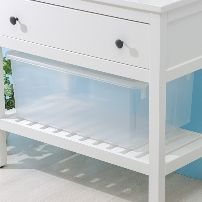 Контейнер для хранения с крышкой Porter, 50 л, 66×42×26 см, цвет прозрачный Контейнер для хранения с крышкой Porter, 50 л, 66×42×26 см, цвет прозрачный