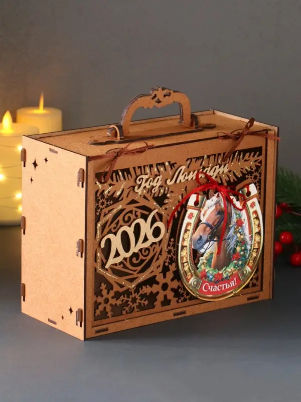 Шкатулка «Год Лошади 2026», с подковой, 23×18×10.5 см Шкатулка «Год Лошади 2026», с подковой, 23×18×10.5 см