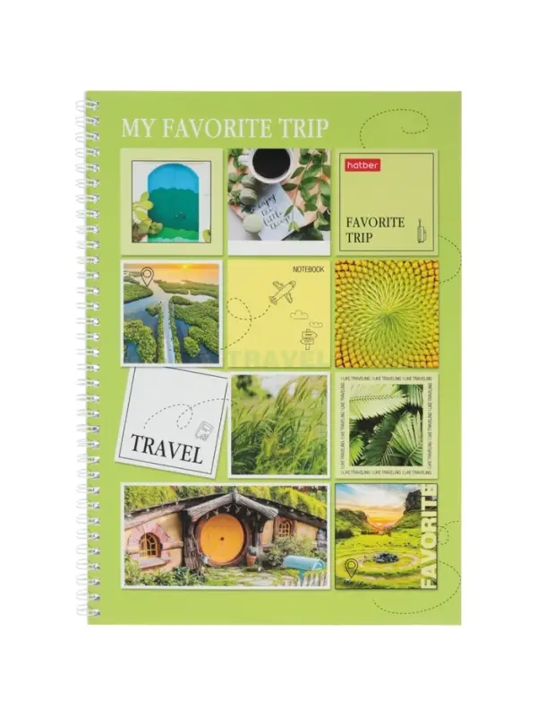 Тетрадь А4 80л кл Hatber Тетрадь А4 80л кл Hatber "TRAVEL", на греб, перф на отрыв, многоцв срез, глянц лам 2В МИКС