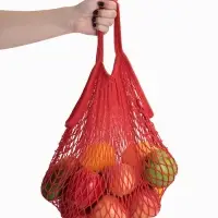 Сумка-авоська плетёная, клетка 1.5 см, красная