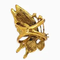 Кольцо для платка "Бабочка профиль", цвет белый в чернёном золоте Кольцо для платка "Бабочка профиль", цвет белый в чернёном золоте