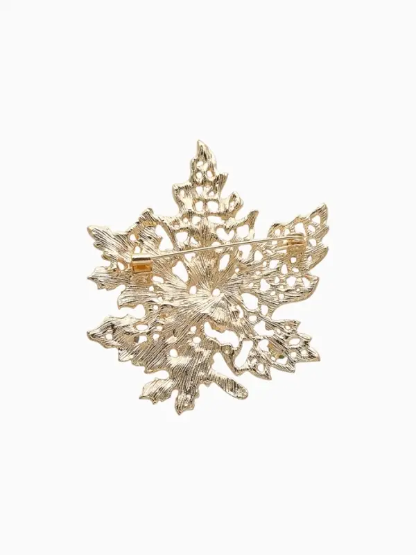 Брошь &laquo;Лист&raquo;, кленовый осенний, цветная в золоте