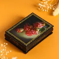 Шкатулка «Розы», 10×14 см, лаковая миниатюра
