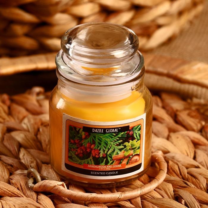 Свеча в банке Свеча в банке "Сандал и кедр" 82 гр 6х9х9 см