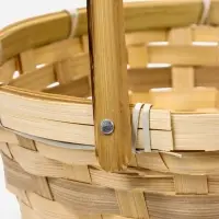 Корзина плетёная для хранения, 26&times;26&times;12 см, ручка h=18 см, бамбуковая, цвет натуральный
