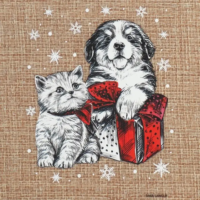 Мешочек подарочный с термонаклейкой «Друзья», 13 х18 см +/- 1.5 см