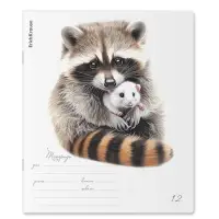 Тетрадь 12 листов в клетку ErichKrause Little Cuties, 60 г/м&sup2;, обложка мелованный картон, МИКС