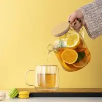 Чайник заварочный тм VETTA Эко, стекло,  бамбуковая крышка,    1800мл