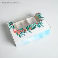 Коробка для эклеров с вкладышами - 5 шт «Let it Snow», 25,2 х 15 х 7 см