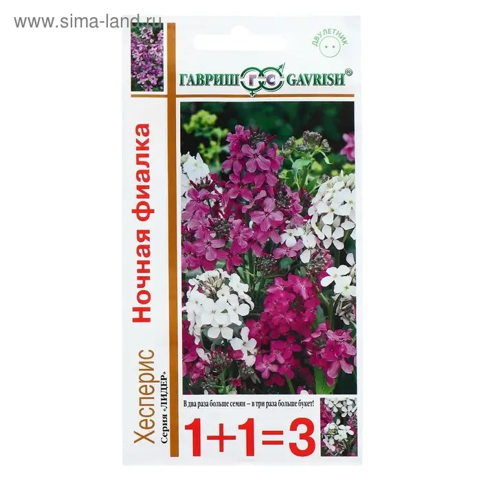 Семена цветов Хесперис "Ночная фиалка", ц/п,  0,4 г Семена цветов Хесперис "Ночная фиалка", ц/п,  0,4 г