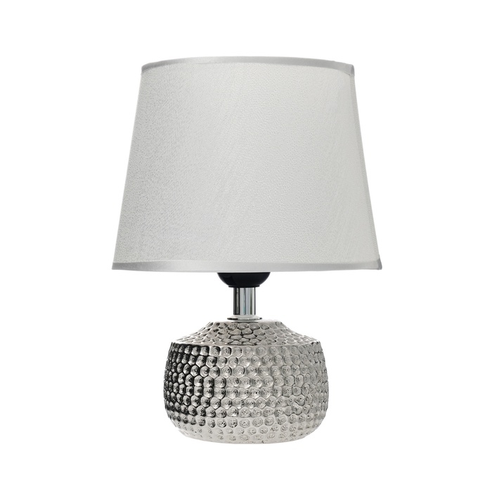 Настольная лампа с абажуром RISALUX «Капли дождя», 1×40 Вт, E27, серебро, 17.5×17.5×23.5 см Настольная лампа с абажуром RISALUX «Капли дождя», 1×40 Вт, E27, серебро, 17.5×17.5×23.5 см
