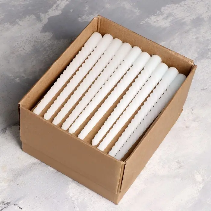 Свеча витая, 2,2х 25 см, белая, Свеча витая, 2,2х 25 см, белая, "Богатство Аромата"