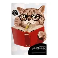 Читательский дневник 48 листов "Учёный кот", обложка мелованный картон