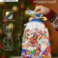 Пакет подарочный новогодний для сладких подарков &laquo;Зимняя опушка&raquo;, 25&times;40 см
