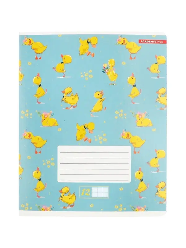 Тетрадь 12л кл Забавные утята, обл карт, МИКС