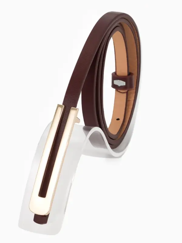 Ремень женский, 0.8&times;110 см, гвоздик, золотистая пряжка, коричневый